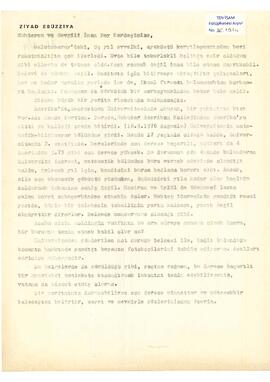 Ziyad Ebüzziya’dan İnan Bey’e mektup