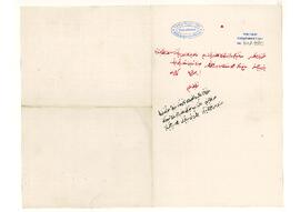 Midhat'ın evraklarının gönderilmesi