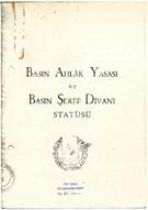 Basın Ahlak Yasası ve Basın Şeref Divanı