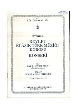 İstanbul Devlet Klasik Türk Müziği Korosu konseri davetiyesi