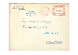 Cevdet Ateş'ten Gökyay'a mektup