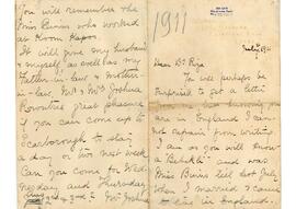 Rıza Tevfik'e Maud Rowntree'den mektup